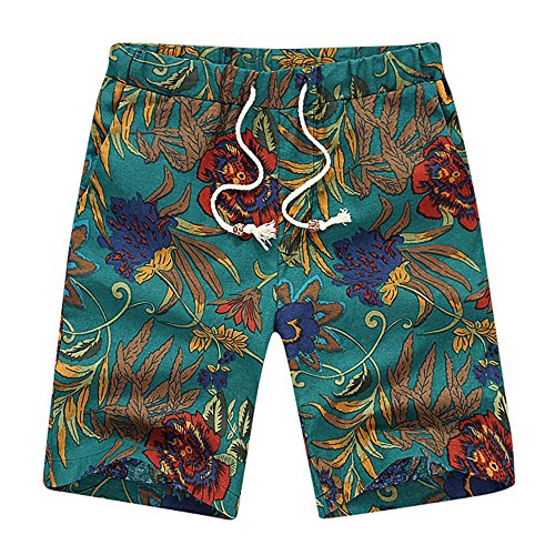 image for Mlide Mens Vintage Graphic,Casual Beach Work Pants,Summer Swim Trunks 