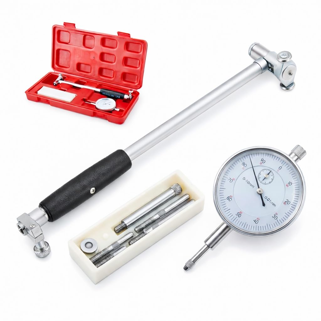 KATSU Dial Bore Gauge, 50-160mm Metric 0.01mm Precision Engine Cylinder Internal Hole Milling Measuring Tool Kit 401115