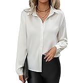 Satin Silk Button Down Shirts for Women Dress Shirts Long Sleeve Blouses Womens Shirts