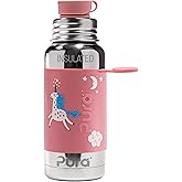 Pura Sport 16oz/473ml Insulated Bottle w/Sleeve & Silicone Big Mouth Top - Stainless Steel, Warm & Cold, Leak-Proof & Spill-Proof for Kids, Toddlers, Preschoolers - Unicorn