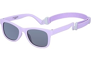 COCOSAND Baby Sunglasses with Strap Polarized Flexible Square UV400 for Infant Toddler Boys Girls Age 0-24 Months