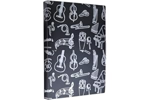 KINGPOINT Music File Folder A4 Size Sheet Music Folder Paper Documents Music Themed 40 Pockets Storage Folder