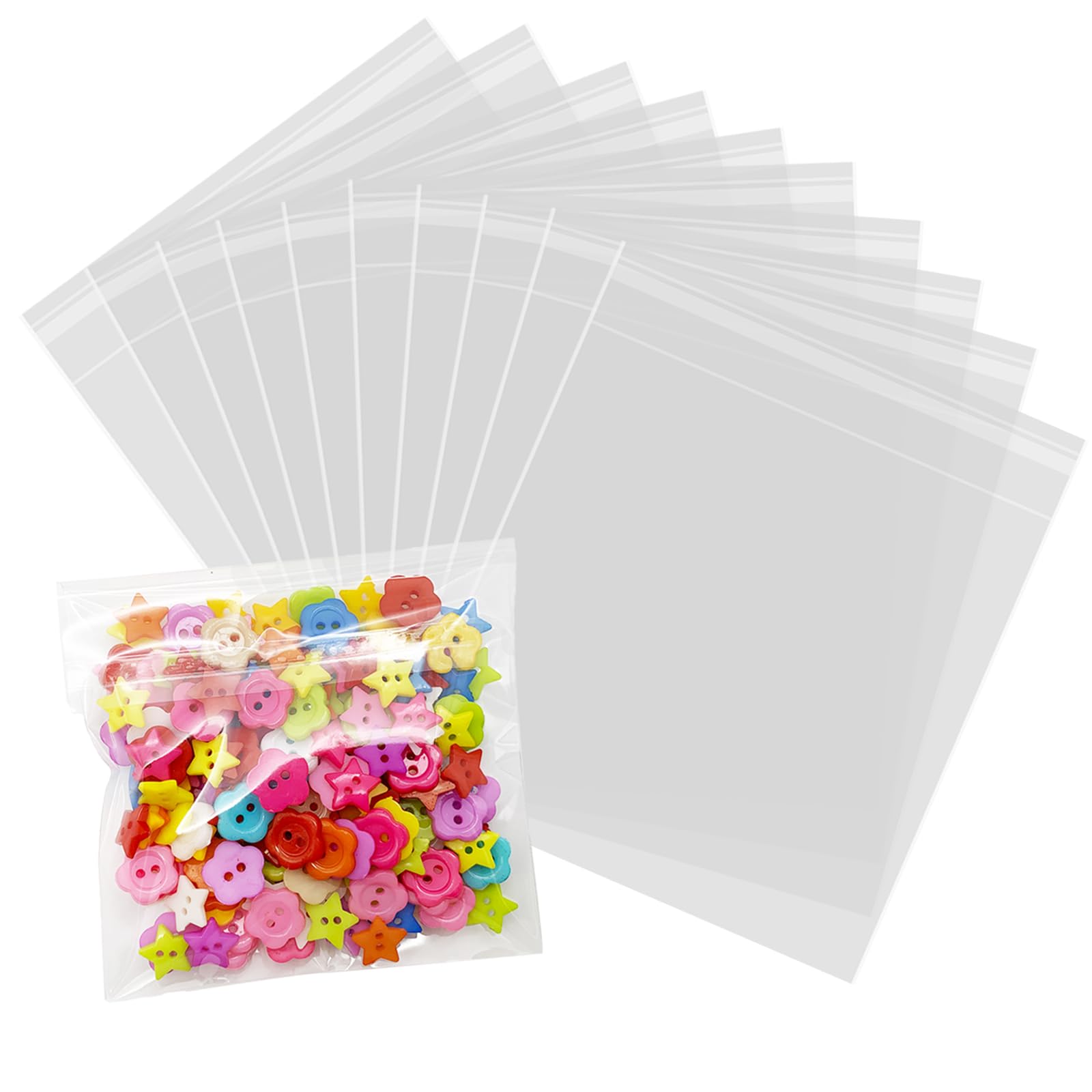 Photo 1 of 200 Pcs Self Sealing Cellophane Bags, 3x3 Inches Cookie Bags, Resealable Cellophane Bags Self Adhesive for Bakery Cookies Candy Snack