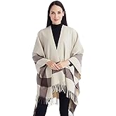 Poncho Shawl Wraps for Women, Women's Soft Warm Ponchos Sweaters Open Front Travel Poncho Cape for fall winter Spring