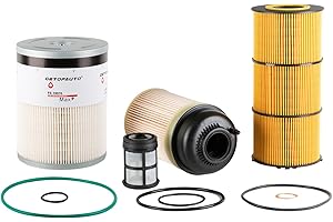 GETOPAUTO Filter Service Kit Compatible With Detroit DD13 DD15 DD16 Oil, FWS & 2 Fuel Filter Kit Replaces FS19915 PF9908 P551005