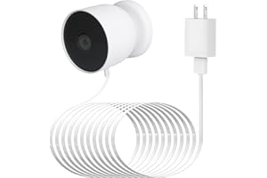 WOCHEL Power Cable Compatible with Google Nest Cam Outdoor or Indoor, Battery, 30Ft/9.1m Weatherproof Outdoor Cable Continuously Charging Your Nest Camera (White)