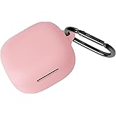 Geiomoo Silicone Case for Anker Soundcore P31i, Anker Soundcore R60i NC, Soft Flexible Scratch Resistant Protective Cover with Carabiner (Pink)