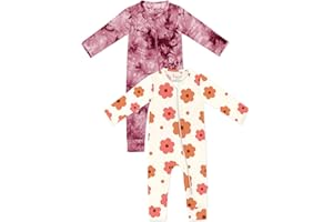 Jimonda Baby Girls Boys Footless Pajamas outfits 2 Way Zipper Long Sleeve Soft Sleeper Pjs,Infant Tie-dye Romper