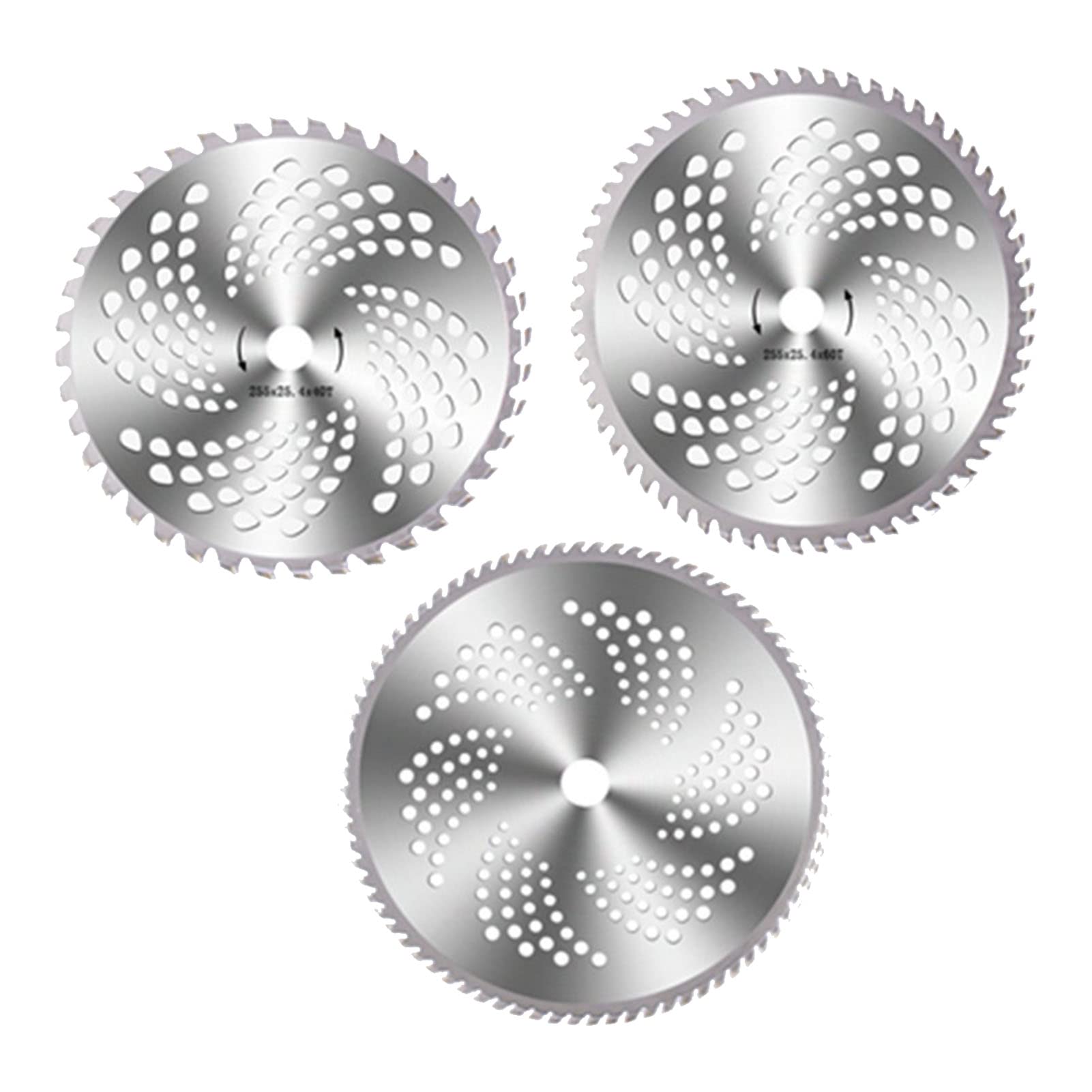 3 Pcs Law Mower Saw Blade 40 60 80 Teeth Alloy Steel Grass Trimmer Brush Cutter Blade Replaceme