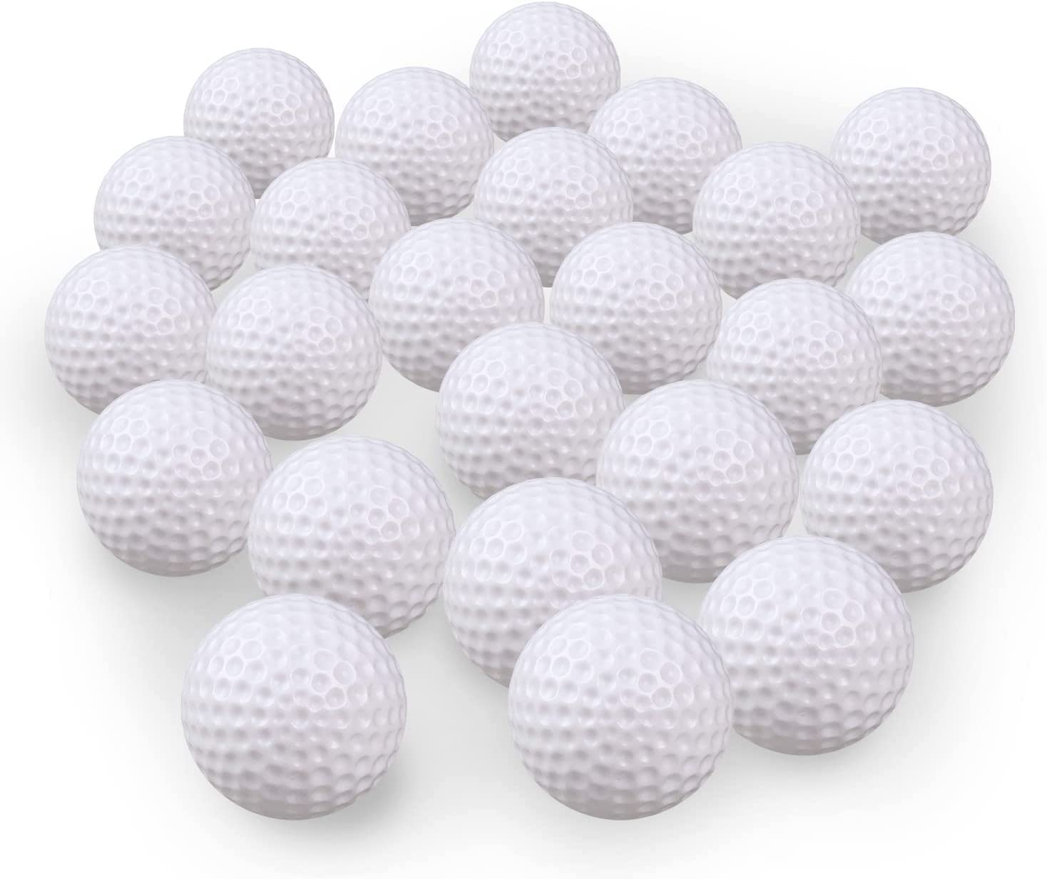 KOFULL 50 Pack Practice Golf Balls Golf Practice Balls Plastic Golf Balls Pit Practice Hollow Indoor Golf Ball Courtyard, 50 Pack-White