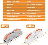 flintronic 80Pcs Wire Connectors 2 Pin Peel-free Push-type Quick Splice 18-22AWG view 2