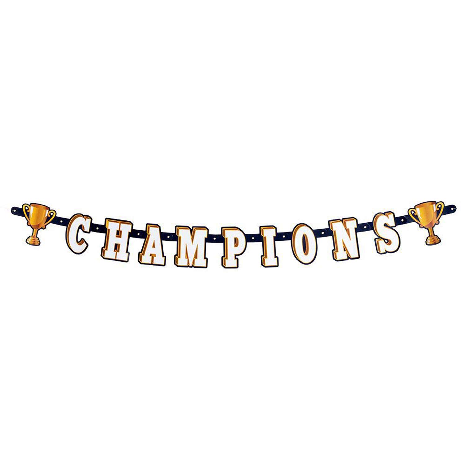 Boland 44772 – Garland Champions, Length 160 cm, Letter Garland Decoration, with Trophy, Winner, Award, Sports Party, Cheerleader, Party