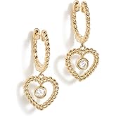 Ariel Gordon Jewelry Women's 14k Twine Heart Diamond Huggies