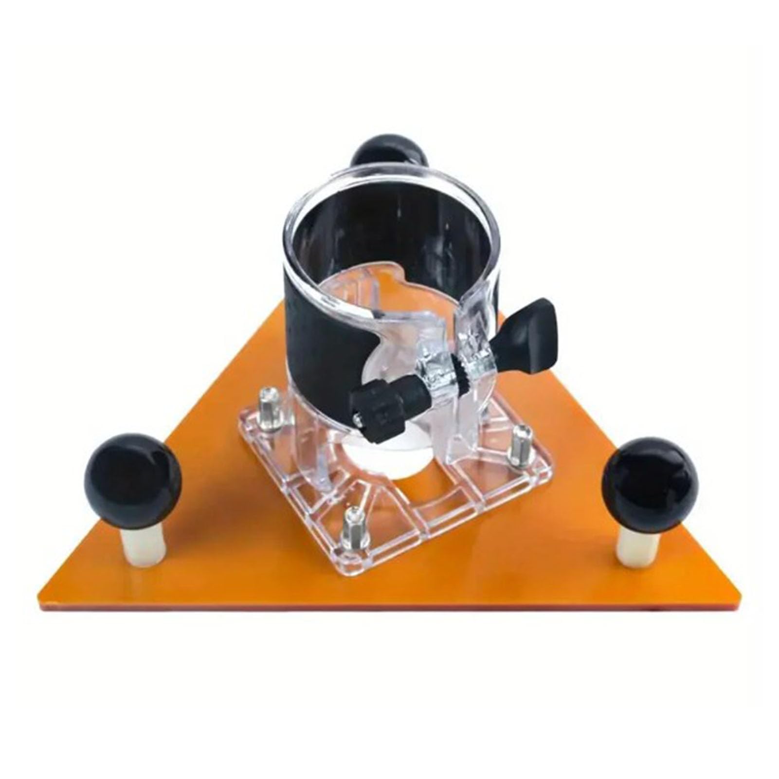 Fafeicy Fastener Slotting Bracket, Woodworking Router Triangular Base 65mm Fixed Trimming Machine Suitable for Chamfering, Grooving, Curve Cutting