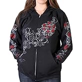 Hot Leathers Women's Live Love Ride and Roses Hooded Sweatshirt (Black)