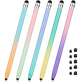 5Pcs Stylus Pen, 2-in-1 Stylus Pen for Touch Screen, High Precision and Sensitivity Stylus Pen for iPhone/ipad/Android Tablet