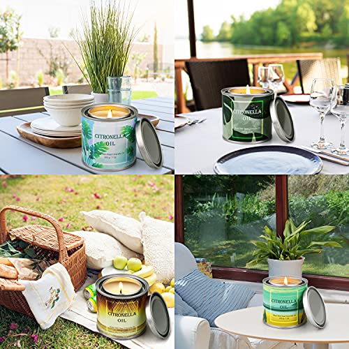 BlissTrip Candele Citronella, 4Pcs Candele Citronella Esterno Set Candele Profumate Citronella Da Esterno Candela Citronella Giardino Citronella Candela Candele Regalo Per Giardino Patio Campeggio