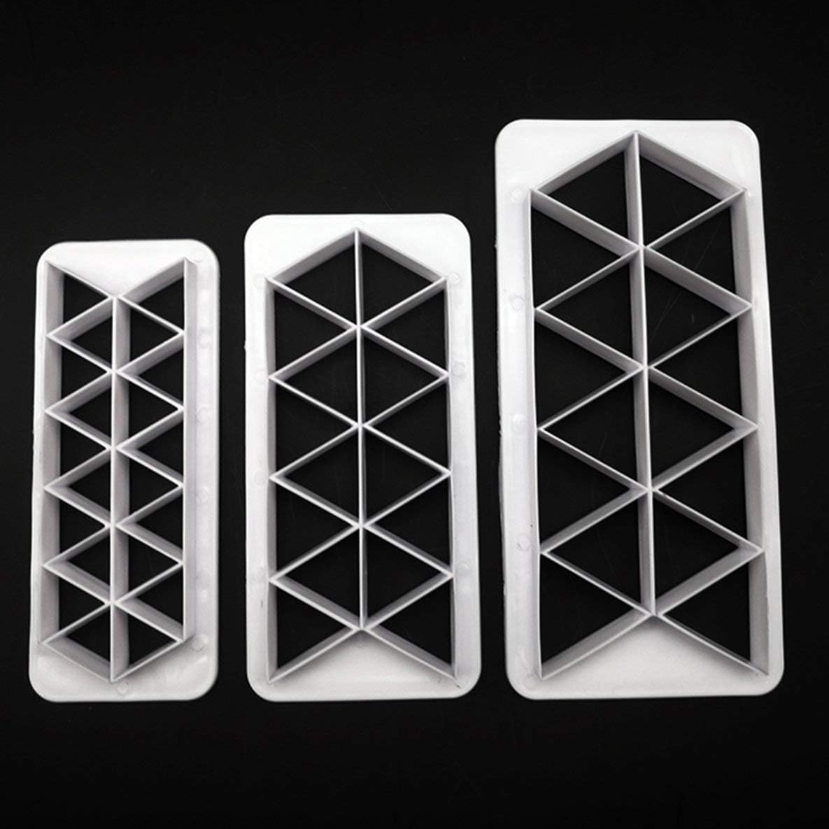 Rouku 3pcs Square Geometric Cutters Fondant Cookie Cutter Geometry Cake Mold Fondant Mold Cake Decorating Tools Baking