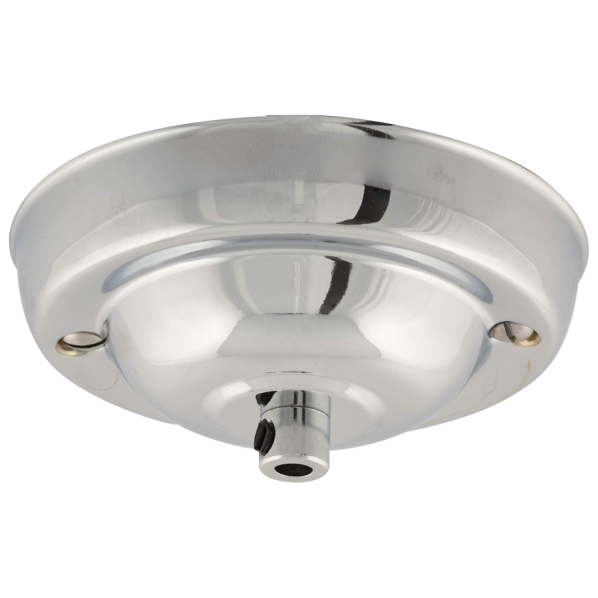 ElekTek 108mm Diameter Ceiling Rose with Cord Grip Metallic Finishes Powder Coated Colours for Pendant Light Fittings Chrome