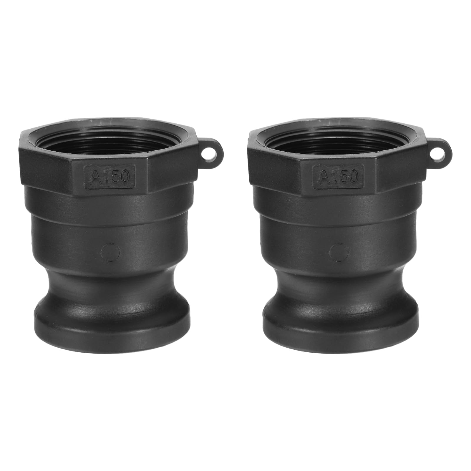 PATIKIL Poly Cam Lock Fittings, 2 Pcs Part a 1.5" Male Adapter x 1.5" Female NPT Thread Cam Groove Hose Fittings Polypropylene Cam Lock Fittings, Black