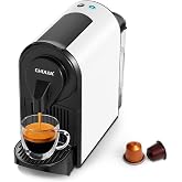 CHULUX Baf&egrave;-Pro Espresso Machine for Nes Original Pods, Fast Brewing, White | 1400W Rapid Heating, Espresso Lungo Buttons, Used Capsule Drawer, Auto-Eject System, 24oz Removable Reservoir, Mini Footprint
