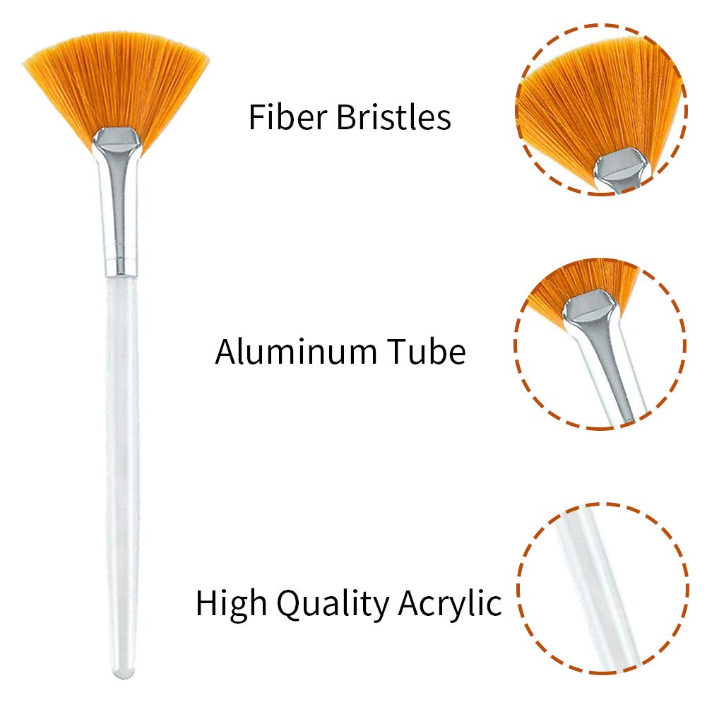 JeogYong 3 pcs Facial Brushes Fan Mask Brush Applicator, Soft Makeup Brushes Beauty Tools for Peel Mask Makeup: Beauty