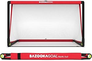 BazookaGoal Original Solid Frame Pop Up Goal - Folding Mini Soccer Goal for Kids and Adults - Portable Goal Post - Easy to Set-up & Steady