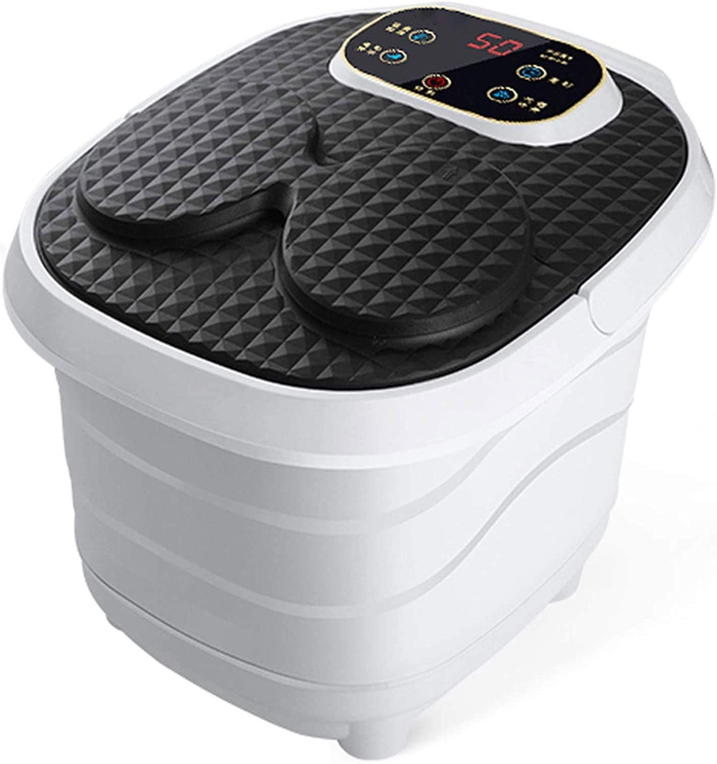 XIXIANDASHA Foot Spa Bath Massager with Heat Bubbles, 6 Massage Rollers