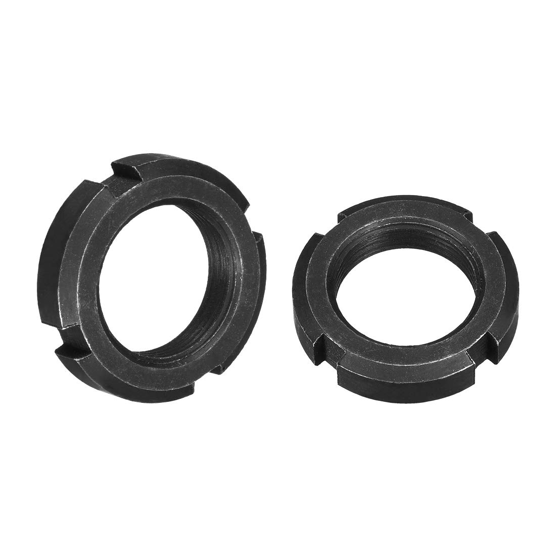 uxcell M27x1.5mm Fine Pitch Thread Retaining Four-Slot Slotted Round Nuts, 2 Pcs