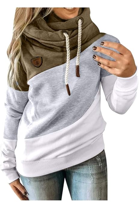 Amazon.com: GCETTIC Sudaderas para mujer, sudaderas con capucha de color  block lindo sudadera ligera con capucha de gran tamaño de manga larga Tops,  S, Negro : Ropa, Zapatos y Joyería