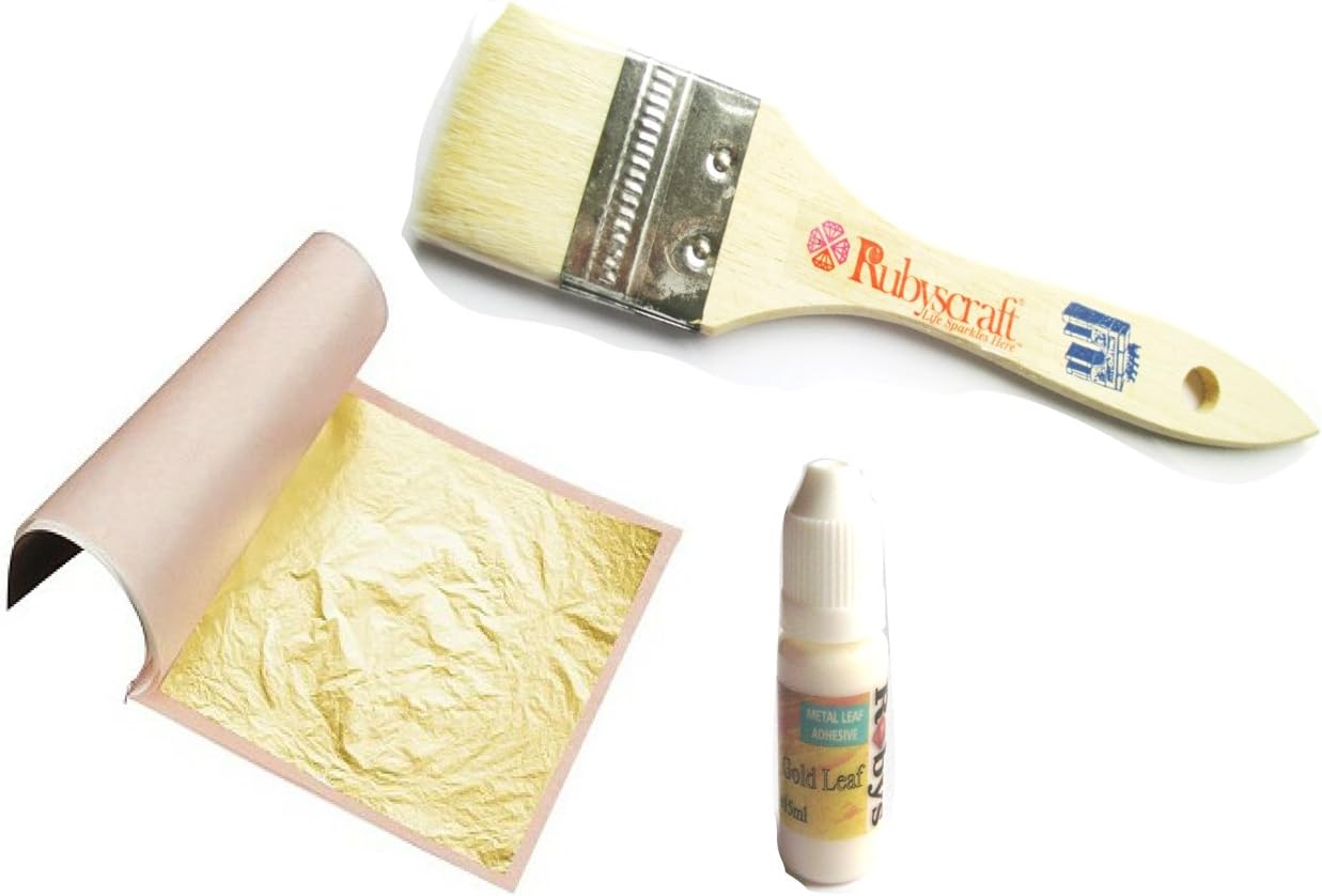 Gold leaf Kit- 50 Gold sheets, 15ml adhesive and brush. Christmas Gilding Design Bling my shoes UK00003085705 Trademark...