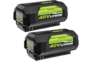 EAGGLEW 6.0Ah Replacement for Ryobi 40V Battery Compatible with Ryobi 40v Lithium Battery OP4040 OP40401 OP4026 OP40261 OP4050 OP40601 Compatible with Ryobi Battery 40 Volt Cordless Power Tools - 2Pack