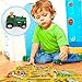 Perfect Life Idea Farm Tractor Vehicle Puzzle Track Play Set - Battery Operated Toy Themed Style Vehicle Runs on Interchangeable Puzzle Tracks - Make up to 50 Track Combinations