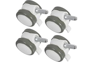 Homoyoyo 4pcs Silent Stem Casters with Brake for Crib Foldable Bed Swivel Caster Wheels Noise Reducing
