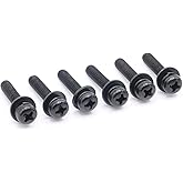 ReplacementScrews TV Stand Screws Compatible with LG 70UK6570AUB | (70UK6570AUB.AUS), Complete Feet / Legs Screw Set, Black Plated, Metric Steel Screws, Pack of 6