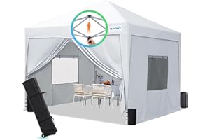 Quictent Privacy 10x10 Pop up Canopy Tent with Sidewalls and Roll-up Ventilated Windows, One Person Setup, Easy Outdoor Commercial Gazebo Shelter Enclosed Waterproof, Bonus 4 Sandbags (White)