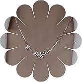 Erimberate Bohemian Crystal Flower Choker Necklace Silver Cz Flower Pendant Necklace Small Flower Collar Necklace Minimalist Rhinestone Flower Necklace Jewelry for Women Gifts