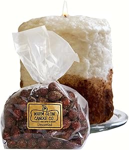 Warm Glow Candle Company Cinnamon Fried Ice Cream Hearth Candle w/6oz Unscented Rose Hips, 6 oz