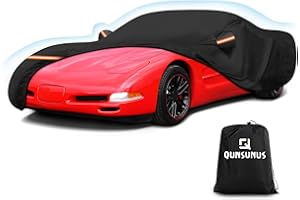 Q QUNSUNUS QUNSUNUS 6 Layer Car Cover for C5 Corvette 1996-2004 Waterproof All Weather Windproof for Corvette Car Cover Hail Protection with Zipper