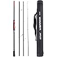 Goture Travel Fishing Rods, 4 Piece Fishing Pole with Case/Bag, Casting/Spinning Rod,Ultralight Fishing Baitcasting Rod 7ft for Saltwater Trout, Bass, Walleye, Pike