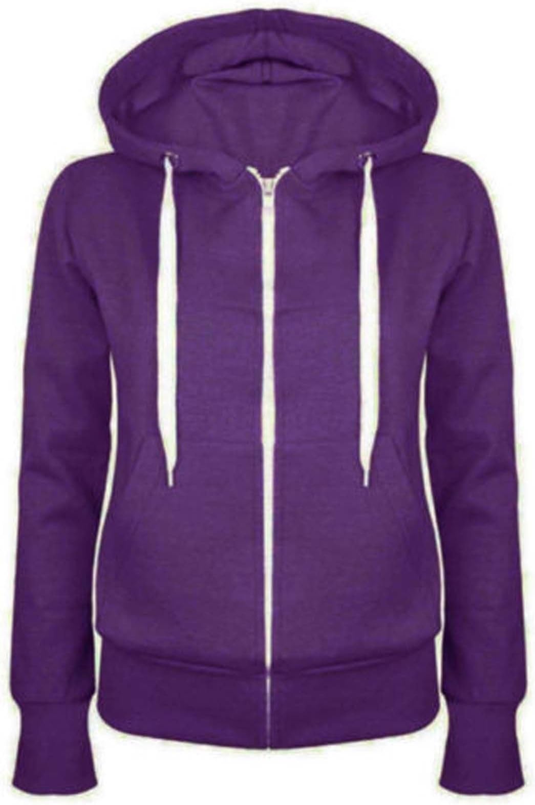 ZJ FASHIONS Kids Girls & Boys Plain Fleece Hoodie Zip up Zipper (7/8, Purple)