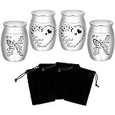Aluminium Mini Urns - Set of 4, 1.57 Inch High, Keepsake Urns for Human/Pet Ashes