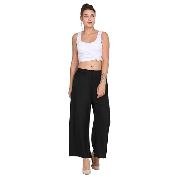 Women's Pure Crepe Plain Solid Printed Palazzo