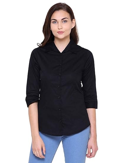 black formal shirt for womens