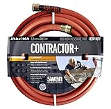Swan Products SNCG34100 CONTRACTOR+ Commercial Duty Clay Water Hose with Crush Proof Couplings 100' x 3/4", Red