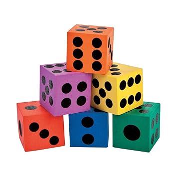Fun Express 12 Pack of Big Foam Playing Dice