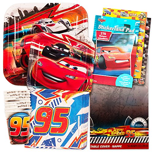 Disney cars party supplies ultimate set -- plates, dess…