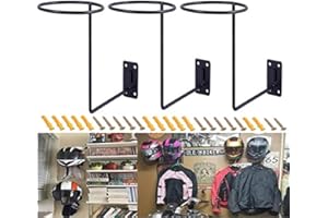 MANNIFEN PEI Motorcycle Accessories Helmet Holder Jacket Hanger Wall Mounted Multifunctional Rack (black 3pc)