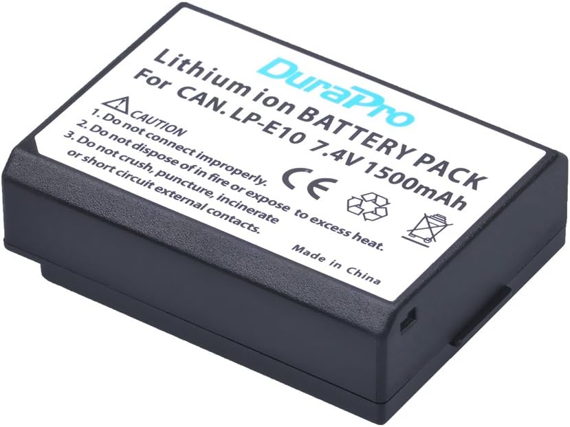 DuraPro 2Packs LP-E10 Battery + Slim LCD Dual USB Charger for Canon LP-E10; EOS 1100D,1200D,1300D,1500D,2000D, Rebel T3, T5 - Image 3