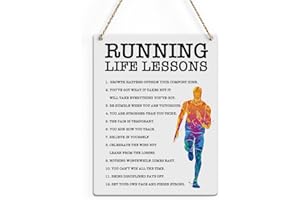 SENJIAN Running Gifts Inspirational Quotes Cross Country Running Gifts Rustic Wall Decorations Motivational Marathon Runner Gifts Farmhouse Wall Hanging Decor Best Team Gifts Wood Plaque for Home Office